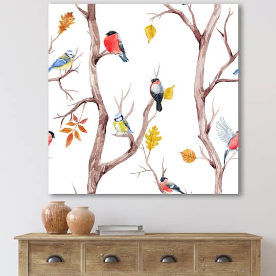 Designart - Fall Trees and Little Birds